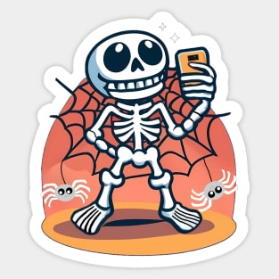 Skeleton Selfie Sticker